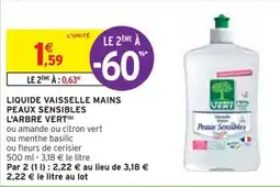 Intermarché LIQUIDE VAISSELLE MAINS PEAUX SENSIBLES offre