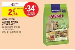 Intermarché MENU VITAL LAPINS NAINS VITAKRAFT offre