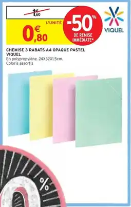 Intermarché CHEMISE 3 RABATS A4 OPAQUE PASTEL VIQUEL offre