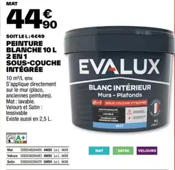 Brico Dépôt PEINTURE BLANCHE 10 L 2 EN 1 offre