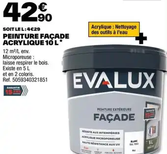 Brico Dépôt PEINTURE FAÇADE ACRYLIQUE 10 L* offre