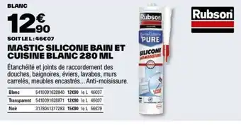 Brico Dépôt MASTIC SILICONE BAIN ET CUISINE BLANC 280 ML offre