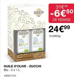 Costco HUILE D'OLIVE - ZUCCHI Bio - 2x1L offre