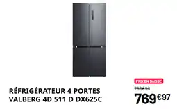RÉFRIGÉRATEUR 4 PORTES VALBERG 4D 511 D DX625C