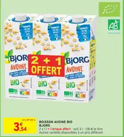 Intermarché BJORG BOISSON AVOINE BIO offre