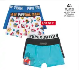 Stokomani PAW PATROL / DRAGON BALL / SUPER SAIYAN LE LOT DE 2 BOXERS offre