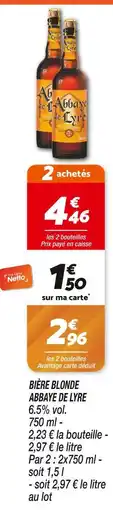 Netto ABBAYE DE LYRE BIÈRE BLONDE offre
