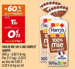 Netto HARRYS PAIN DE MIE 100 % MIE COMPLET offre
