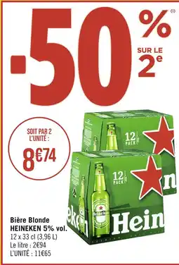 Géant Casino HEINEKEN Bière Blonde 5% vol offre