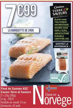 Géant Casino Casino Terre et Saveurs Pavé de Saumon ASC offre