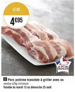 Géant Casino Porc poitrine tranchée à griller avec os offre
