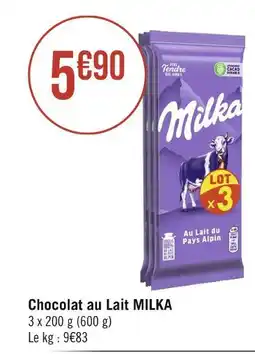 Géant Casino MILKA Chocolat au Lait offre