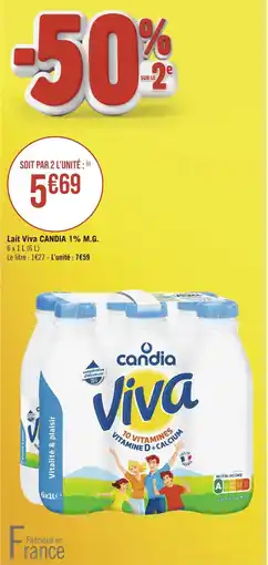 Géant Casino Viva CANDIA Lait 1% M.G offre