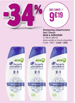 HEAD & SHOULDERS Shampooing antipelliculaire 2en1 Classic