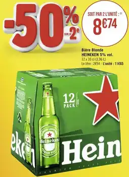 Géant Casino Bière Blonde HEINEKEN 5% vol. offre