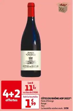 Auchan CÔTES DU RHÔNE AOP 2022(¹) offre