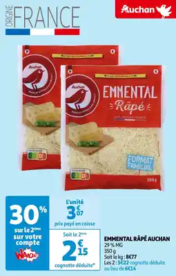 Auchan EMMENTAL RÂPÉ AUCHAN offre