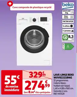 Auchan LAVE-LINGE BEKO WUV82221BW£ offre