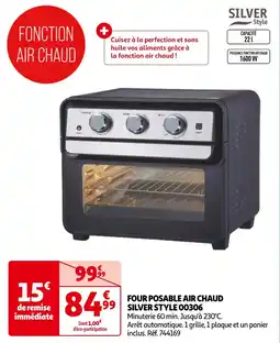 Auchan FOUR POSABLE AIR CHAUD SILVER STYLE 00306 offre