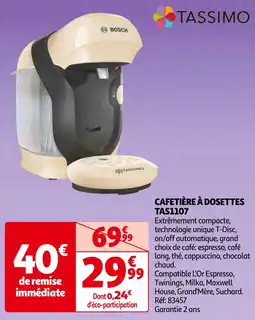 Auchan CAFETIÈRE À DOSETTES TAS1107 offre