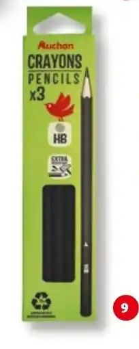 Auchan 3 CRAYONS GRAPHITE HB AUCHAN offre