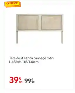 Gifi Tête de lit Kanna cannage rotin L.186xH.118/130cm offre
