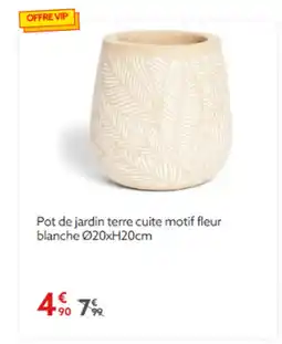 Gifi Pot de jardin terre cuite motif fleur blanche 020xH20cm offre
