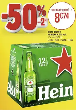 Casino Supermarchés Bière Blonde HEINEKEN 5% vol. offre