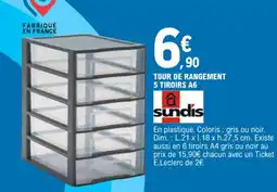 E.Leclerc TOUR DE RANGEMENT 5 TIROIRS A6 offre