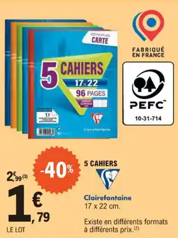 E.Leclerc 5 CAHIERS offre