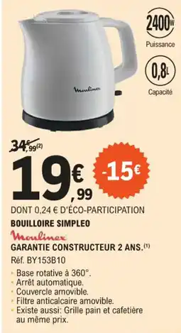 E.Leclerc BOUILLOIRE SIMPLEO offre