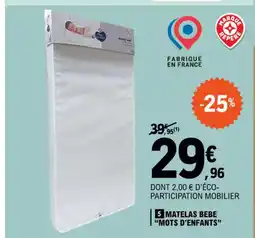 MATELAS BEBE "MOTS D'ENFANTS"