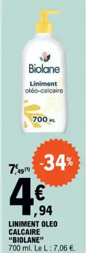 E.Leclerc LINIMENT OLEO CALCAIRE “BIOLANE” offre