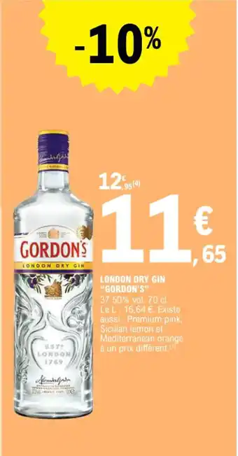 E.Leclerc LONDON DRY GIN "GORDON'S" offre