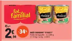 E.Leclerc MAÏS CROQUANT "D'AUCY" offre