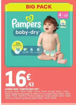 E.Leclerc CHANGES BÉBÉ "PAMPERS BABY DRY" offre