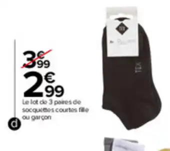 Carrefour Socquettes courtes fille offre