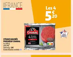 Auchan STEAKS HACHÉS PUR BŒUF CHARAL offre