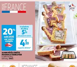 Auchan 16 MINI PÂTÉS CROÛTE AUCHAN LE CHARCUTIER offre