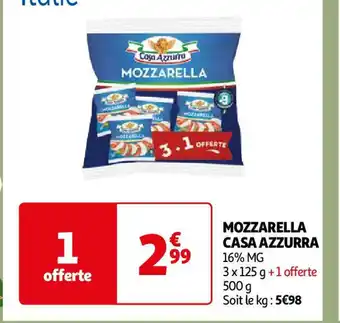 Auchan MOZZARELLA CASA AZZURRA offre