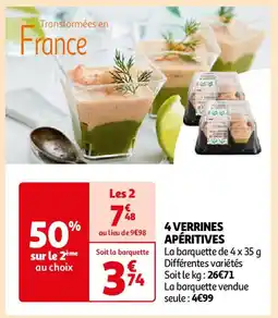 Auchan 4 VERRINES APÉRITIVES offre