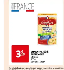 Auchan EMMENTAL RÂPÉ ENTREMONT offre
