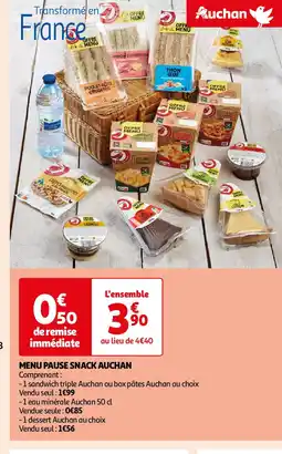 Auchan MENU PAUSE SNACK AUCHAN offre