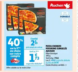 Auchan PIZZA CHORIZO POIVRONS SURGELÉE AUCHAN offre
