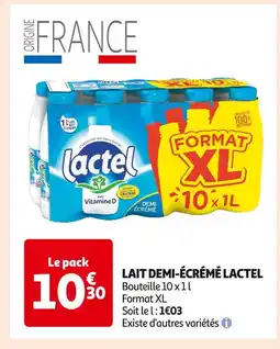 Auchan Supermarché LACTEL LAIT DEMI-ÉCRÉMÉ offre
