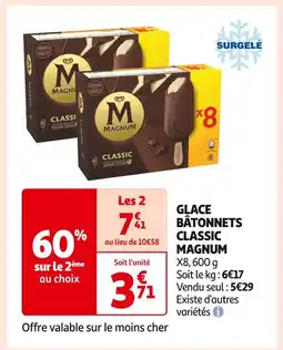 Auchan Supermarché MAGNUM GLACE BÂTONNETS CLASSIC offre