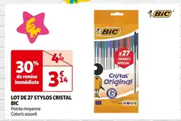 Auchan Supermarché BIC LOT DE 27 STYLOS CRISTAL offre