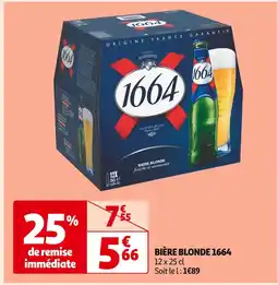 Auchan Supermarché 1664 BIÈRE BLONDE offre
