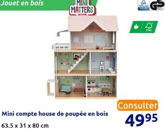 Action Mini matters mini compte house de poupée en bois offre