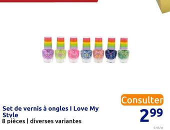 Action Set de vernis à ongles i love my style offre